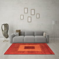 Ahgly Company Indoor Rectangle Abstract Orange Modern Area Rugs, 2 '5'