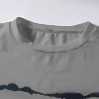 Овица Дамски дълъг ръкав тениски хлабав годни извънгабаритни няколко Суитчъри лек ретро Пуловер екипаж обикновен Плюс размер върхове за жени на клирънс Светло сиво