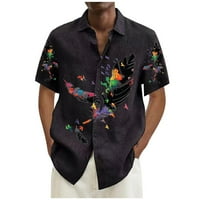 Хавайска риза за мъже, реколта Бутон надолу Боулинг лятна плажна риза м-4ХЛ