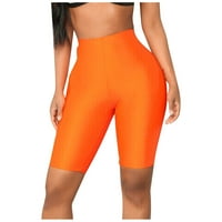Dtydtpe йога панталони модни дамски велосипед йога еластична висока талия шорти гамаши спортни ежедневни панталони Панталони Панталони Жени оранжеви