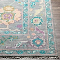 Surya ushak usk- 106x144 правоъгълник традиционен вълнен килим в сива тил