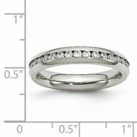 Неръждаема стомана април прозрачен CZ пръстен