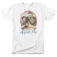 Тревко Анди Грифит и ябълков пай къс ръкав възрастен Памук 18-тениска, бял-5х
