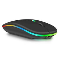 Акумулаторна Bluetooth клавиатура и мишка комбо Ultra Slim за Meizu 18s Pro и всички Bluetooth Android PC-дълбока зелена клавиатура с RGB LED Ony Black Mouse