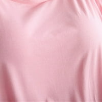 Usmixi ризи за жени лято обикновена кръгла шия без ръкави на резервоара солидни плюс размер камизол резервоар долна каишка бельо розово s