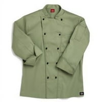 Dickies Unise Black Stitches Изпълнително яке за палто на готвача, бяло, 44