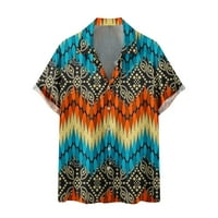 Летни върхове, разчистване Мъжки риза за етнически стил 3D отпечатана хавайска къса ръкавка риза на плажна риза от плажна риза