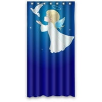 Сладко ангелско момиче летящо гълъб душ завеса водоустойчив полиестер плат баня завеса за баня
