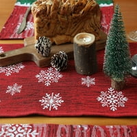Коледна декорация на дома бродирана семейна покривка за памук и бельо за декорация на топ коледни продукти коледни продукти