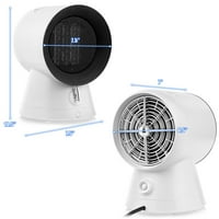 Gyma 1500W Mini Electric Desktop Heating Fan преносим PTC керамичен нагревател за пространство бяло