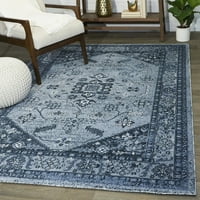 Balta Philip Traditional Oriental Area Rug Blue 7'10 10 '8' 10 'ВМС, извън бели