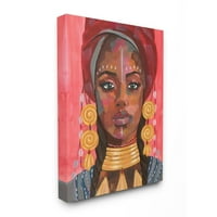 Ступел Индъстрис африкански женски Портрет със златни бижута дизайн от Ани Уорън, 30 40