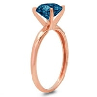 2.0ct кръг отряза синьо лондонско синьо топаз 18k розово розово злато гравиране на изявление годишнина годежен сватбен пръстен размер 10.5