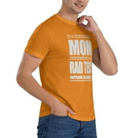 Аз съм майка и рад техник нищо не ме плаши тениска-Ден на майката подарък Мъжка основна тениска с къс ръкав оранжев 5х-голям