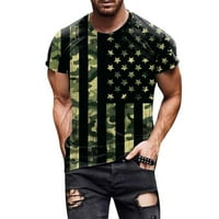 Мъжки ризи Мъжки тениска с къс ръкав отпечатани летни кръгли шия топ тенденция Небрежна суичър Зелен XXL