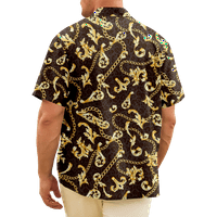 Мъжки и момчета хавайски ризи с къс ръкав Мода луксозен дизайн принт рокля риза лято Алоха плажни ризи за почивка, - 8ХЛ