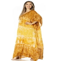 SAKKAS CATIA Женски бохо небрежен дълъг макси Caftan рокля Кафтан Прикриване на жарчето - 18 -Руссета - един размер