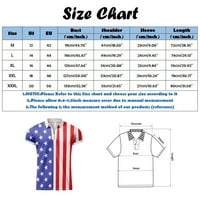 Поло Ризи За Мъже Мъжко Лято Американски Флаг Отпечатани Тениска Завой Надолу Яка С Къс Ръкав Върхове