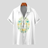 Kakina s плюс размер мъжки ризи Просверие ежедневно удобно мъжки великденски принт Хавайска ревера риза плажна риза с къс ръкав горна риза