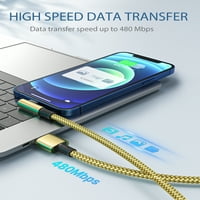 [PACK] 6 фута мълния кабел, MFI сертифициран iPhone Charger Cord Gaming зарежда кабел Бързо зареждане за игри iPhone, iPad, AirPods