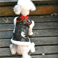 ПЕТ TANG костюм с празничен тигър печат мека текстура кученце с удебелено облекло за яке за зима - стилно и топло