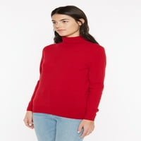 Liu женски чист кашмир с дълъг ръкав пуловер пуловер