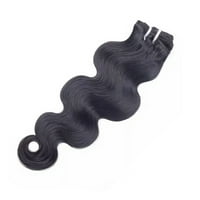 Клип на човешката коса на тялото в удължаване на косата перуки един комплект за черни жени 18clips двоен вътък клип в бразилска девствена човешка коса естествен черен цвят