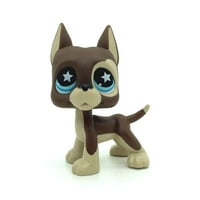 Ttfuture редки мини домашни играчки страхотно датчанка куче кученце кафяв шоколадов звезда сини очи животински фигура подарък