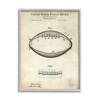 Ступел индустрии Американски футбол спортни патент диаграма план дизайн рамкирани стена изкуство, 20, дизайн от Карл Хронек