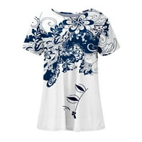 Дамски пролет лято отпечатани къси ръкав O Вратна риза Топ блуза Женски тениски памучни тениски за жени