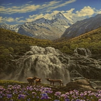 Козирог от водопад в Плакат на планините - Алексей Адамов