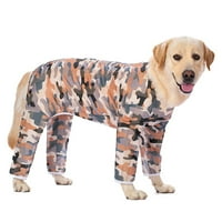 Bear Dog Summer Jumpsuit, PJS Камуфлажен печат слънцезащитен крем охлаждане куче Onesie Chilly Jumpsuit Rish Antihair Apparel за средно големи кучета Камуфлаж 26