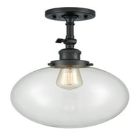 Иновации 201F-BK-G202- X-голям маяк Light Semi-Flush Mount Част от реставрационната колекция Franklin, Matte Black