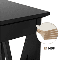Олдън дизайн 2-ниво дизайн дървена конзола маса с рафт, Черно