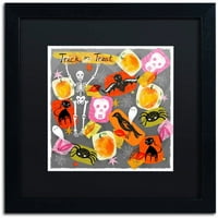 Търговска марка изобразително изкуство трик или лечение платно изкуство от Лиза Пауъл Браун, Черен мат, черна рамка