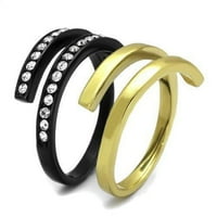 Дамски златен черен пръстен Anillo para mujer y ninos unis kids 316l пръстен от неръждаема стомана с кристал от най -висок клас в прозрачен розалин
