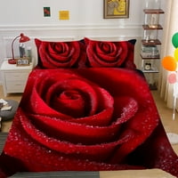 3d червена роза отпечатани висококачествени домашни текстили модерни домашни спални декори за дома, пълен