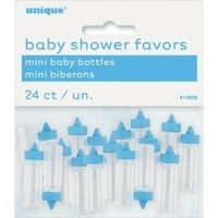 Мини пластмасова бебешка бутилка бебешки душ благоприятно прелести, в синьо, 24ct