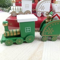 Весела коледен дървен влак Орнамент Коледна украса за домашен Дядо Коледа Подарък Винтидж ръчно изработени декоративни занаяти