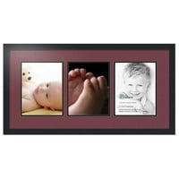 Изкуство за рамки Double-Multimat-28-594 89-FRBW Collage Photo Frame Double Mat с-8. Отвори и черна рамка