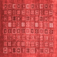 Ahgly Company Indoor Rectangle Abstract Red Modern Area Rugs, 3 '5'