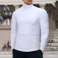 Тениска от мъжете от Leey-World Male Male Winter Warm High Collar Fashion Thermal Busily Men Basic Plain Thrish Blouse Pullover Designer T