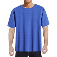 Fabiurt лято Нова готина дишаща дишане на открито спортни спортове с голям размер ледена коприна Мъжки тениска с къс ръкав, синя