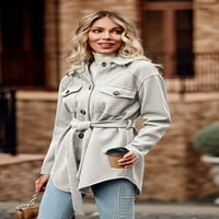 Singreal Women's Fashion Winter Trench Coats Button Button Down Peacoat Belted Outwear Casual Jackets