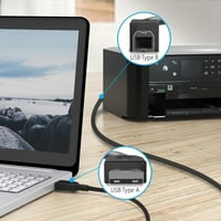 Pwron 6ft USB кабелен кабелен кабел подмяна за HP OfficeJet Printer Черен