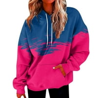 Edvintorg Hoodies for Women Clearance Жени дълги ръкави ежедневни ризи с качулка печат на екипаж от пуловер пуловер суичър върхове върхове