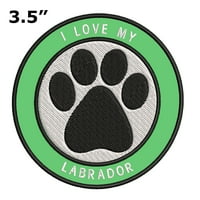 Обичам моя Лабрадор 3.5 желязо или шият бродирани кръпка новост апликация-семеен домашен любимец куче породи кучета животни куче лапа-почивка пътуване сувенир турист