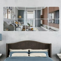 3D четиристранна акрилна огледална огледална стена стикер Фон декорация на стена