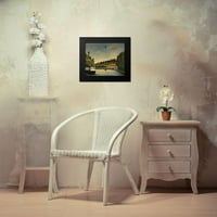 Русо, Клод Блек с модерна рамка музеен Арт Принт, озаглавен-изглед към моста в Севър и хълмовете в мида