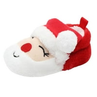 Rovga Toddler Shoes for Kids Thddle Footwear Зимни топли пода обувки мека подметка на закрито топли обувки за малко дете на Дядо Коледа